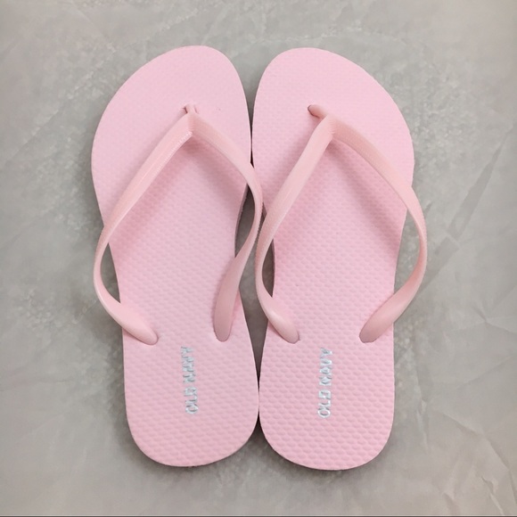 blush pink flip flops